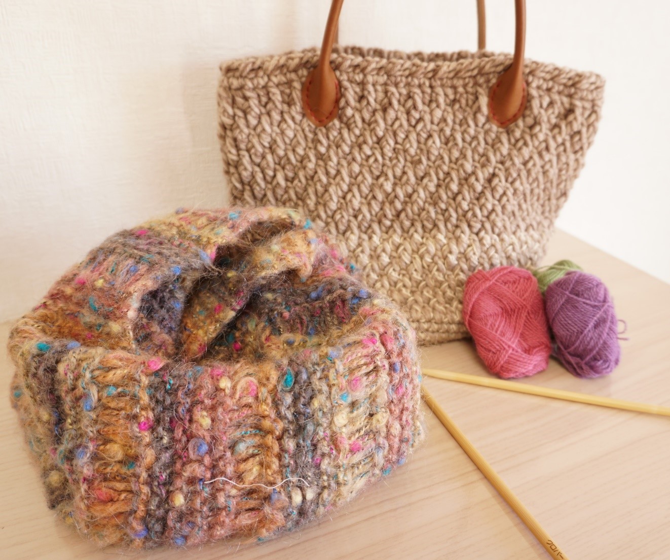 編み物ニスヌード＆ニットバッグ