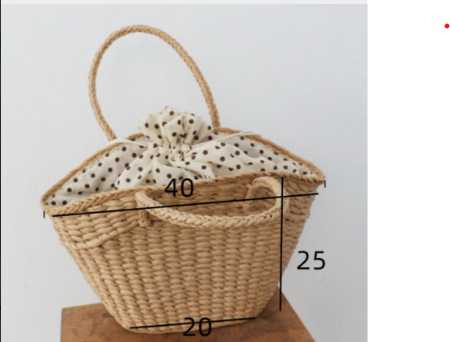 あじさいリボンのカゴバック大きさ